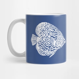 Discus Fish in Love - cute hand drawn aquarium lovers design Mug